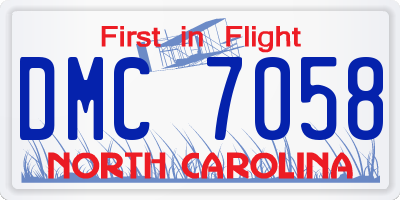 NC license plate DMC7058