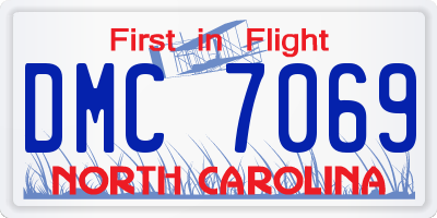 NC license plate DMC7069
