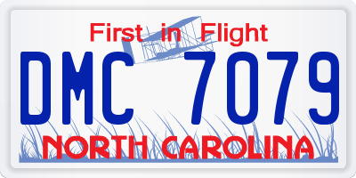 NC license plate DMC7079