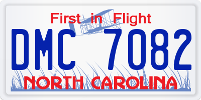 NC license plate DMC7082