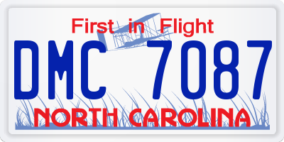 NC license plate DMC7087