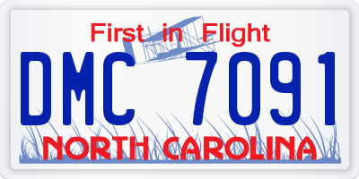 NC license plate DMC7091