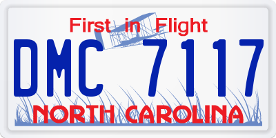 NC license plate DMC7117