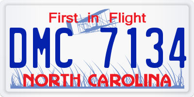 NC license plate DMC7134