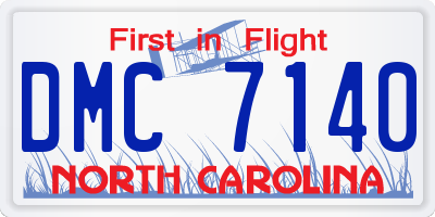 NC license plate DMC7140