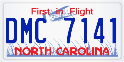 NC license plate DMC7141