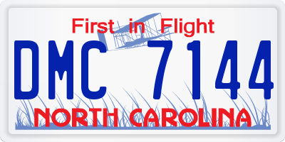 NC license plate DMC7144