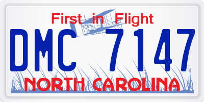 NC license plate DMC7147