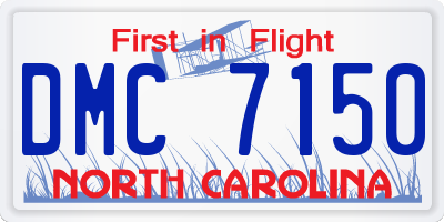 NC license plate DMC7150