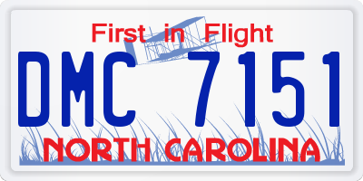 NC license plate DMC7151