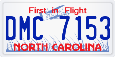 NC license plate DMC7153