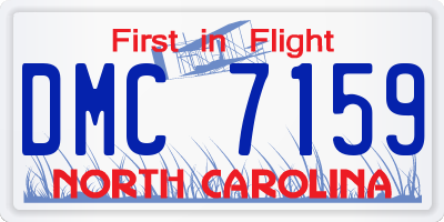 NC license plate DMC7159