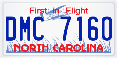NC license plate DMC7160