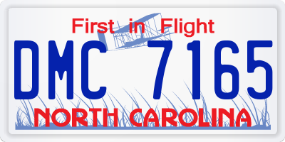 NC license plate DMC7165
