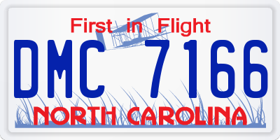 NC license plate DMC7166