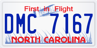 NC license plate DMC7167