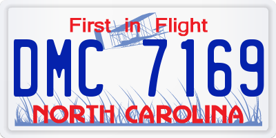 NC license plate DMC7169