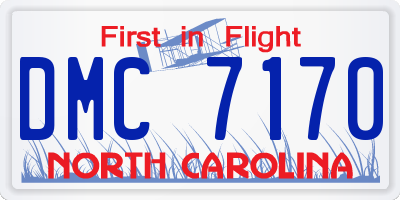 NC license plate DMC7170