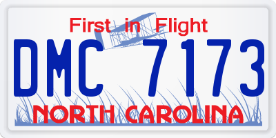 NC license plate DMC7173
