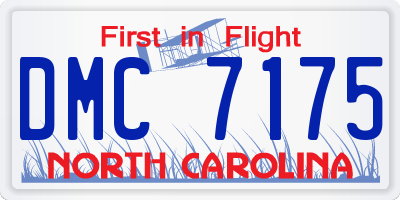 NC license plate DMC7175