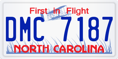 NC license plate DMC7187