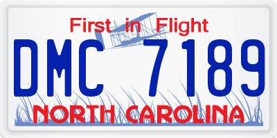 NC license plate DMC7189