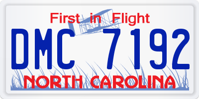 NC license plate DMC7192
