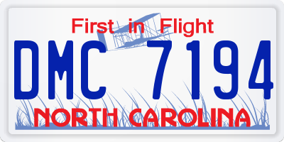 NC license plate DMC7194