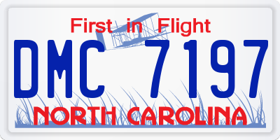 NC license plate DMC7197