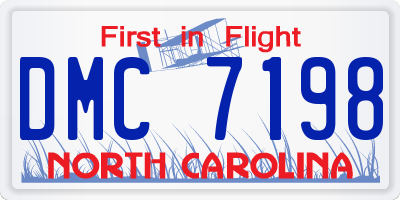 NC license plate DMC7198