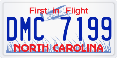 NC license plate DMC7199