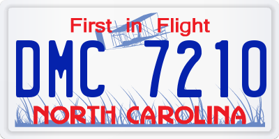 NC license plate DMC7210