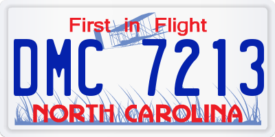 NC license plate DMC7213