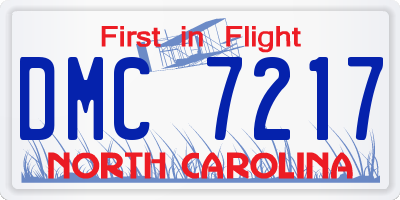 NC license plate DMC7217