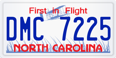 NC license plate DMC7225