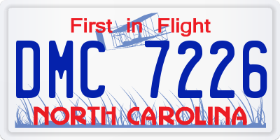 NC license plate DMC7226