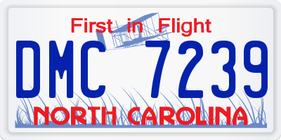 NC license plate DMC7239