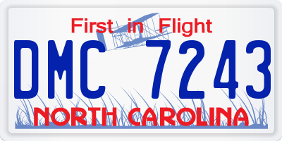 NC license plate DMC7243