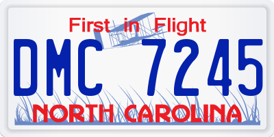 NC license plate DMC7245
