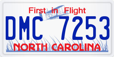 NC license plate DMC7253