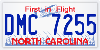 NC license plate DMC7255