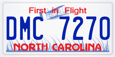 NC license plate DMC7270