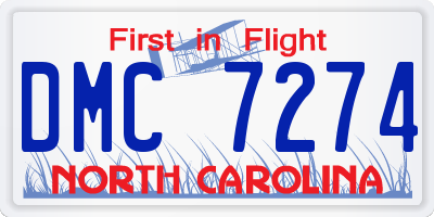 NC license plate DMC7274