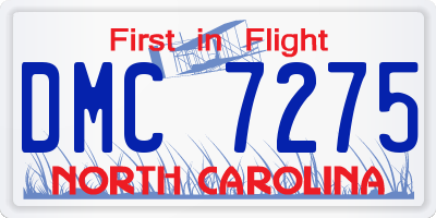 NC license plate DMC7275