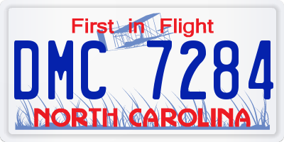 NC license plate DMC7284