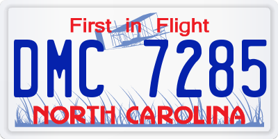 NC license plate DMC7285