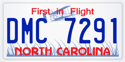 NC license plate DMC7291