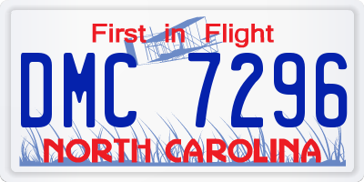 NC license plate DMC7296