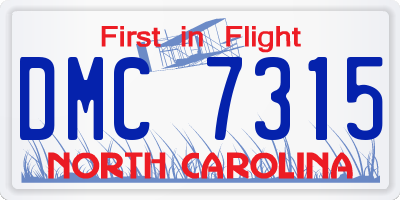 NC license plate DMC7315