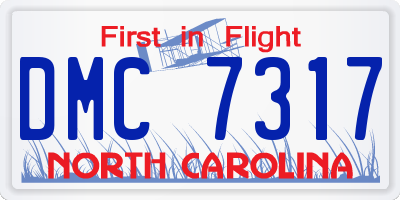 NC license plate DMC7317